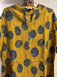Joules Mustard Leaf Print Tunic