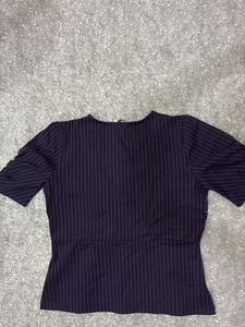 Chic Striped Wrap Top