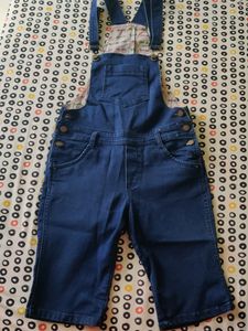 Blue Denim Knee Length Dungaree Waist Size 30inch