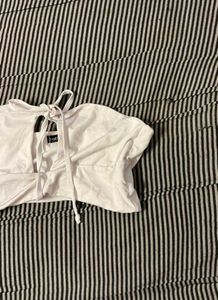 White Tie-Back Crop Top