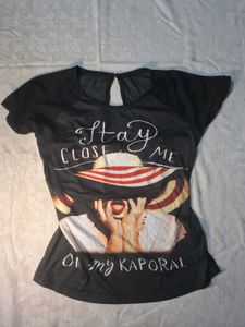 Stylish Black Top with sheer back detail