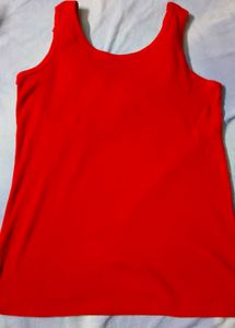 Red Ruffled Tank Top