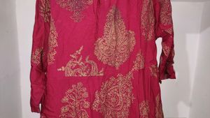 High Neck Printed Anarkali Kurta