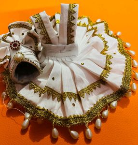 Laddu Gopal Pagdi Set &amp; Fancy Dress Fabric Cotton