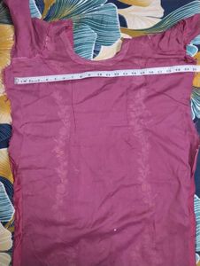 Mauve Kurta Set with Golden Embroidery
