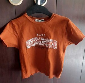 Aesthetic rust brown crop top for girls