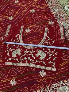 New-Red 💎Embroidered Saree with Blouse