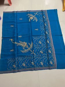 Exquisite Blue Embroidered Saree
