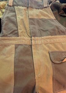 Free People Patchwork Wide Leg Overalls