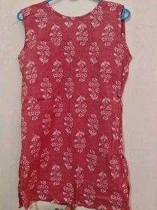 Pink Floral Block Print Kurta