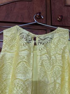 Yellow Lace Sleeveless Top