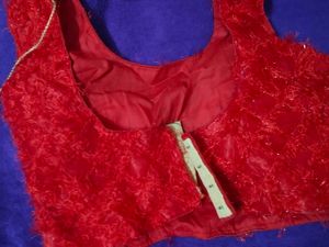 Vibrant Red Textured Blouse