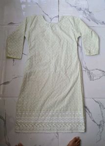 mint embroidered kurti