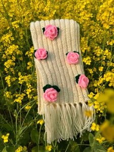 Crochet Floral Scarf