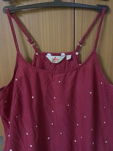 Maroon Spaghetti Kurti