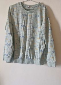 Playful "Good Mood" Sage Green Graphic Sweatshirt