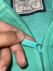Mint Green Zip-Up Hoodie