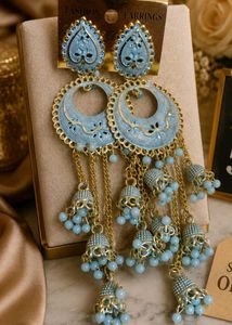 Stunning Blue Jhumka Earrings