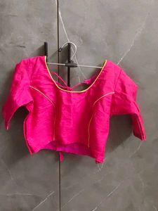 Vibrant Pink Ethnic Blouse princess cut xl size