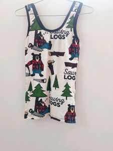 Cute Bear Graphic Spaghetti for girls Size 24