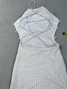 White backless Crochet Sundress