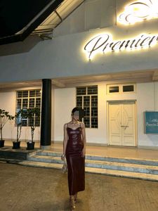 Women Burgundy Bodycon Maxi Dress