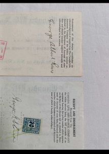 1927 &amp; 1941 Vintage Cheques