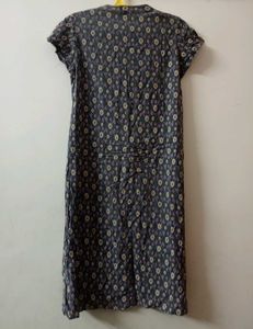 Printed Grey Button-Down Kurti