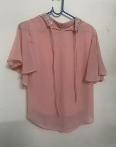 New Pink Bell Sleeve Top