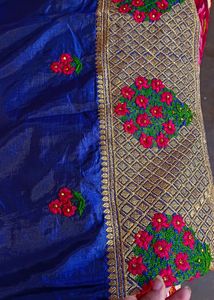 Embroidered Heavy Blue Saree (Women's)