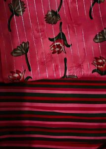 Vibrant Floral Print Dress Material