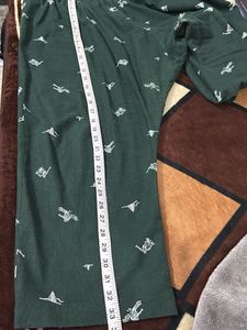 Green Bird Print Dress