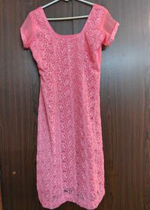 Pink Chikankari georgette Kurta churidar set