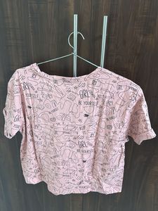 Cute Pink Graphic Print T-Shirt
