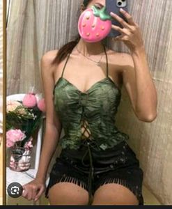Stylish Lace-Up Halter Crop Top