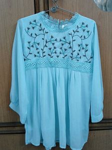Embroidered Light Blue Kurta