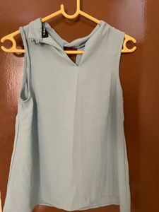 Sleeveless Blue Top