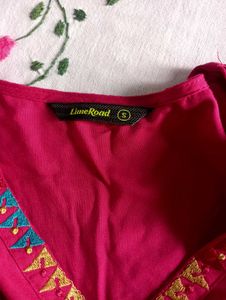 Vibrant Pink Embroidered Kurta