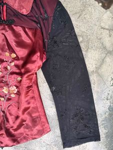 Elegant Embroidered Satin Blouse