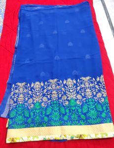 Elegant Blue &amp; Green Saree