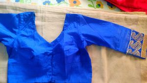 Royal Blue &amp; Gold Women's Saree