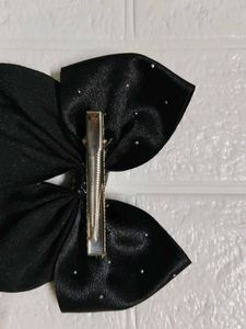 Sparkling Black Bow Hair Clip