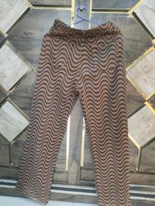 Brown Wave Pattern Pants