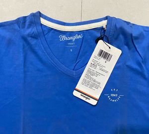 Blue Wrangler V-Neck T-Shirt
