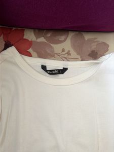 Classic White Ribbed Long Sleeve Top