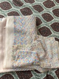 Pastel Embroidered Fabric