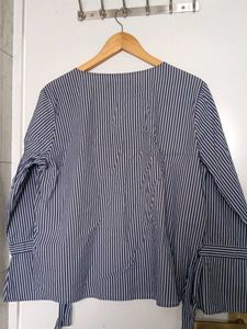 Striped V-Neck Blouse