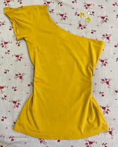 Yellow One-Shoulder Top