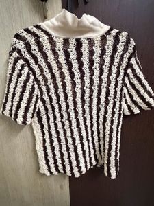 ZARA Striped Knit Polo Shirt