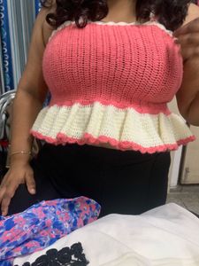 Crochet Halter Neck Crop Top